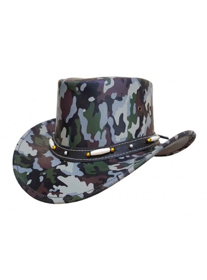 Camouflage Leather Hats